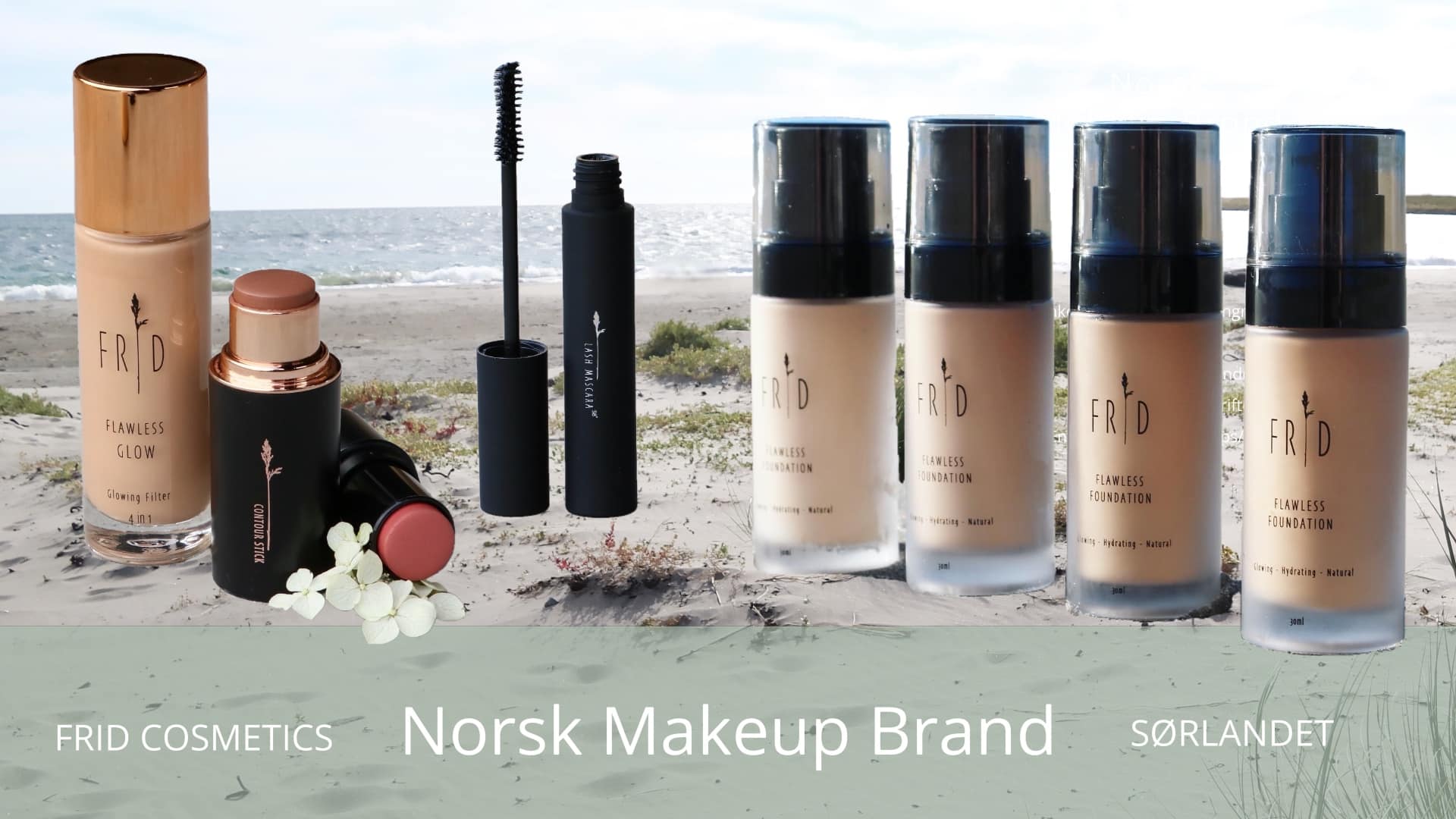 FRID cosmetics sminke med hudpleie for sensitiv hud 