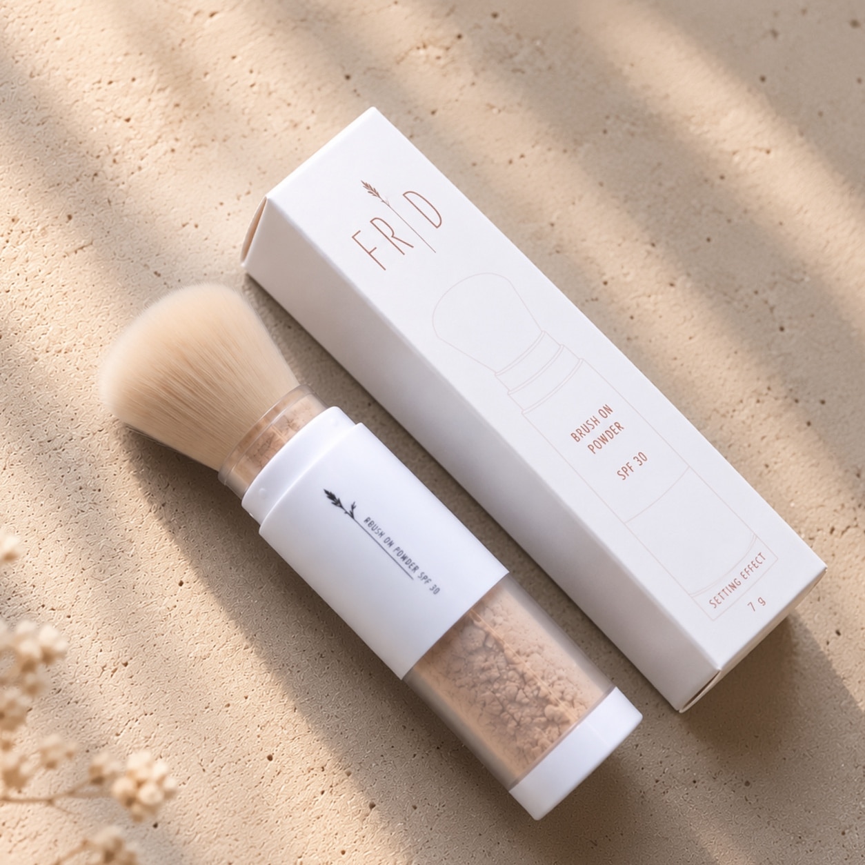 FRID brush on setting powder spf 30 solbeskyttelse